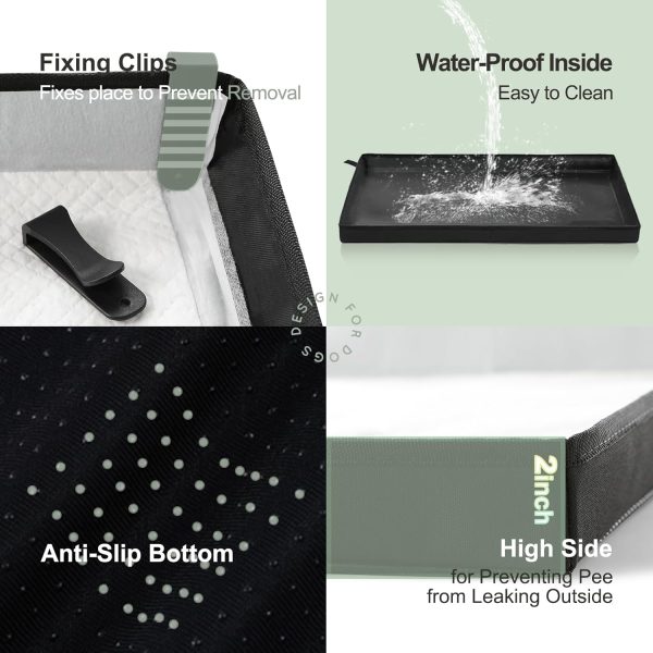 HQ4US Dog Pee Pad Holder Waterproof Foldable Anti Slip-2