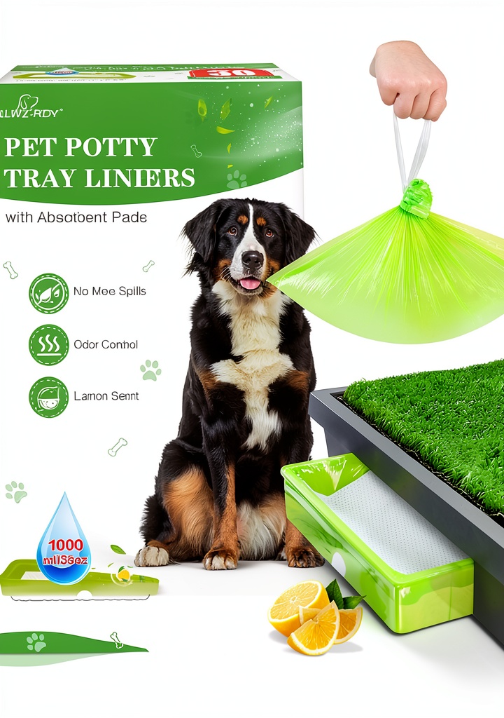 ALWZ-RDY pet loo liners with absorbent pads displayed in open package