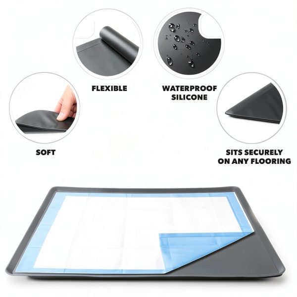 Skywin Dog Pee Pad Holder Tray 2 Pack Black-4