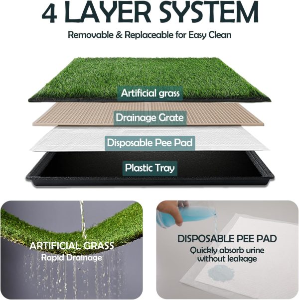 MEEXPAWS Dog Litter Box Artificial Grass Training Potty-4