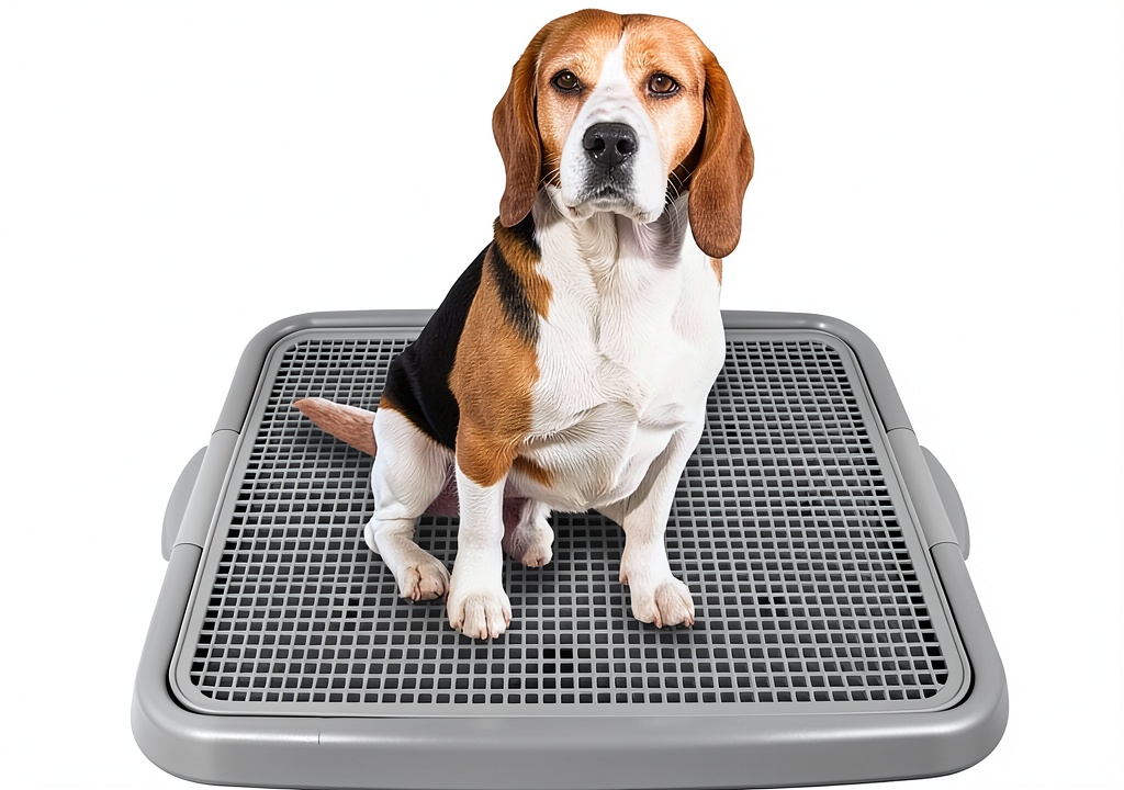 Installing Firstco Dog Training Tray Gray Puppy Paws Protection Urine on a wooden floor in a living room