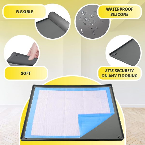 Skywin Silicone Puppy Pad Holder Tray for Dogs-3