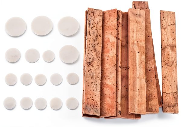 Lambskin Clarinet Bb Pad & Cork Kit – Eco Cork, Brown/White, 6 pcs-0